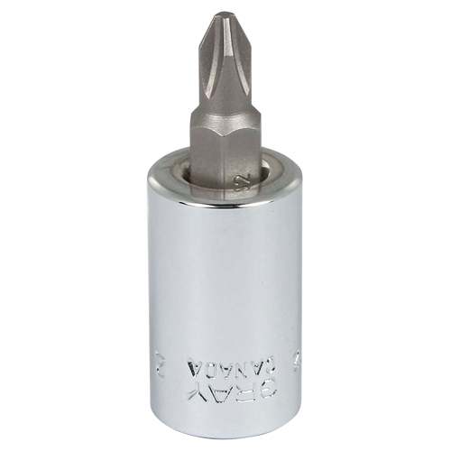 Head Socket, Phillips, #2 x 1.93" L, 3/8" Square Drive Drive O-Max