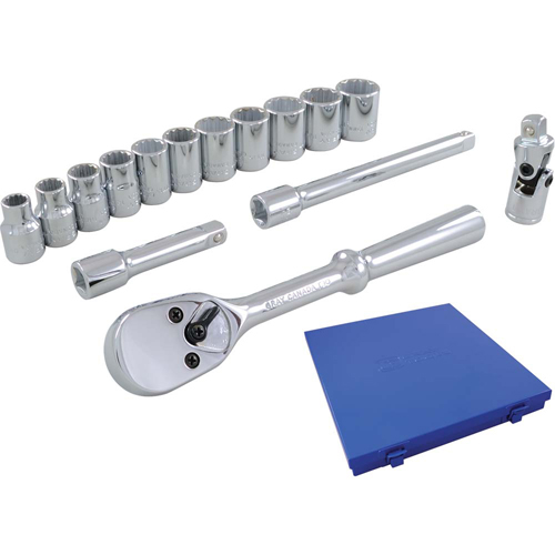 Jeu de douilles et accessoires, 15 Mcx, Prise de 3/8" O-Max