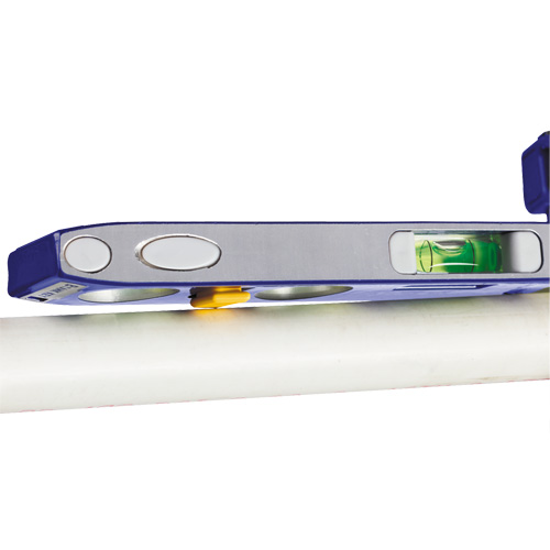 250 Series Heavy-Duty Torpedo Level, 9" L, Aluminum, 4 Vials, Magnetic O-Max