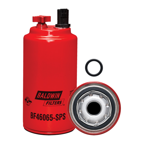 BF46065-SPS Filtre &agrave; carburant s&eacute;parateur d'eau &agrave; visser avec drain, orifice pour capteur et capteur r&eacute;utilisable O-Max