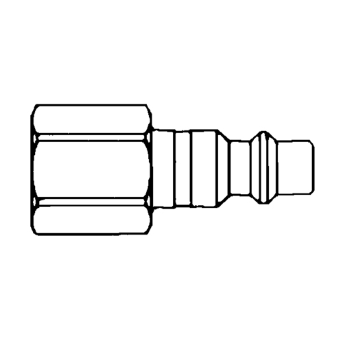 Quick Couplers - 1/2" Industrial, One Way Shut-Off - Plugs, 3/8" O-Max