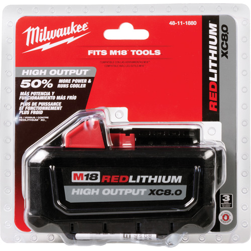 Bloc-pile M18 Redlithium High Output XC8.0, Lithium-ion, 18 V, 8,0 Ah O-Max