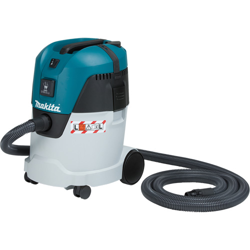 L Class Push & Clean Compact Dust Extractor, Wet-Dry, 1.34 HP, 6.6 US Gal. (25 Litres) O-Max