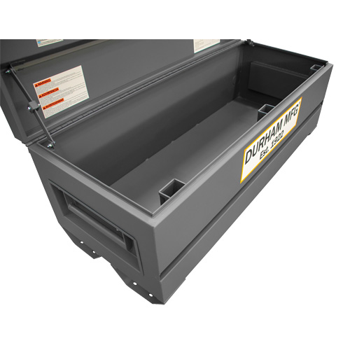Boîte de rangement pour le chantier, 60" x 24" x 22-3/4", Acier, Gris O-Max