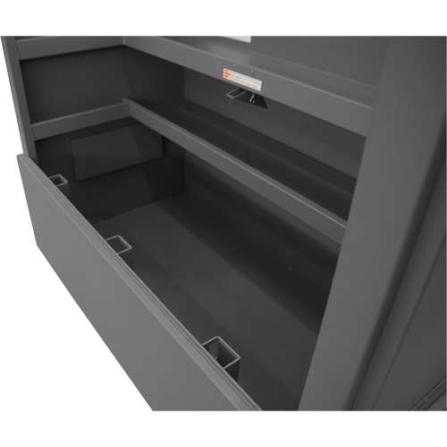 Piano Style Jobsite Storage Box, 60-1/2" W x 34-3/4" D x 49-3/8" H, Grey O-Max