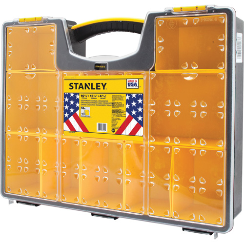 Organisateur profond pour professionnel, 17-1/2" la x 4-1/2" p x 14" h, Noir/Jaune O-Max