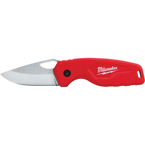 Compact Folding Knife, 2-1/2" Blade, Stainless Steel Blade, Metal Handle O-Max