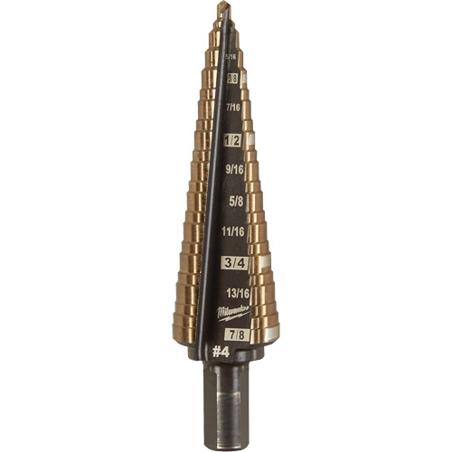 Foret &eacute;tag&eacute;, 3/16"/#4 - #4/7/8", Incr&eacute;ments de 1/32", Acier rapide au cobalt O-Max