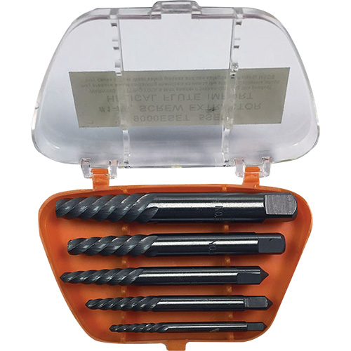 Jeu d'extracteurs de vis avec forets DRILLCO, Carbure, 5 Morcea O-Max
