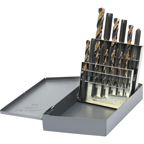 Jeu de tarauds & forets DRILLCO, 18 morcea O-Max