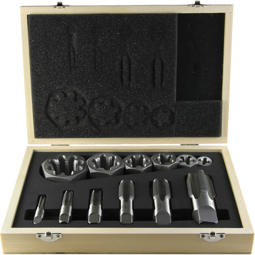 Jeu de tarauds pour tuyau DRILLCO, 12 Morcea O-Max