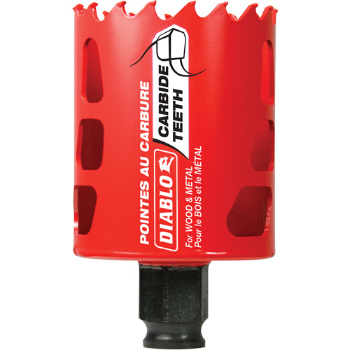 Wood & Metal Hole Saw, 2-1/8", 2-3/8" Depth of Cut, Carbide O-Max