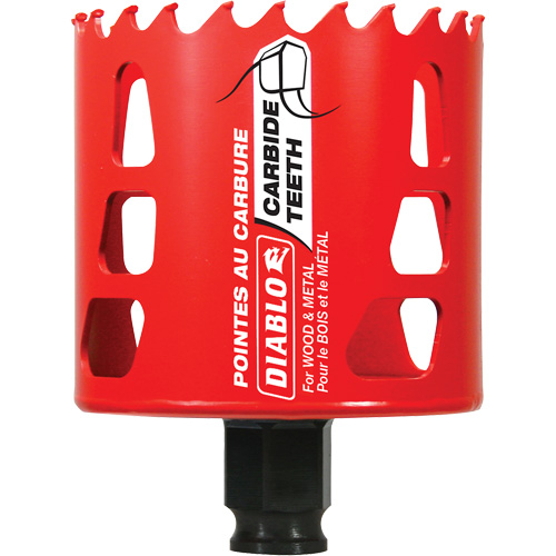 Wood & Metal Hole Saw, 2-3/4", 2-3/8" Depth of Cut, Carbide O-Max