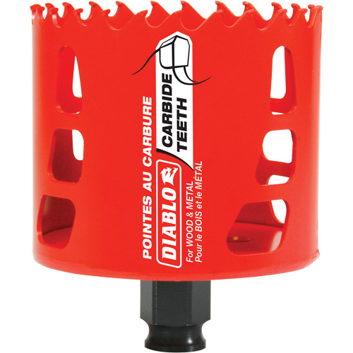 Wood & Metal Hole Saw, 3", 2-3/8" Depth of Cut, Carbide O-Max