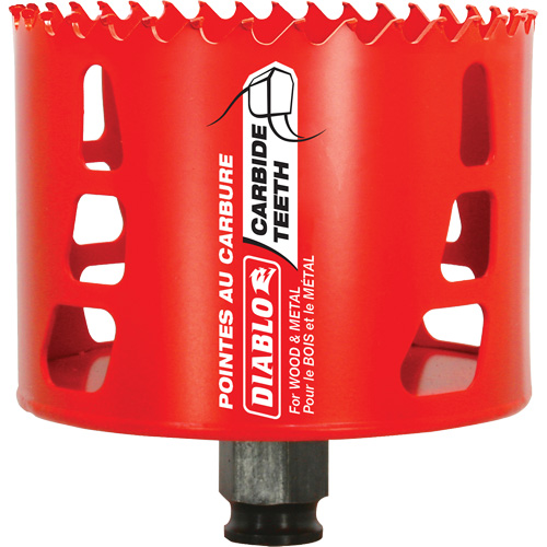 Wood & Metal Hole Saw, 3-1/2", 2-3/8" Depth of Cut, Carbide O-Max