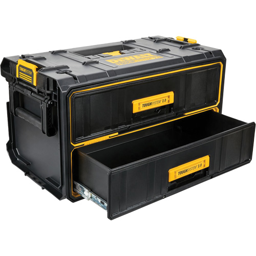 ToughSystem&reg; 2.0 Two-Drawer Unit, 12-1/3" x 12-3/5", Black/Yellow O-Max