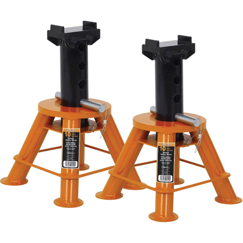 B&eacute;quilles de cric &agrave; profil bas, Tige verrouillable, Capacit&eacute; de 10 tonnes, 17-1/3" - 11-1/8" h O-Max