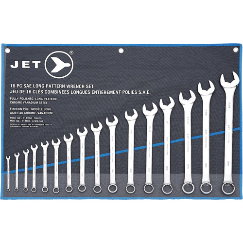 LCWS-16S Long Pattern Combination Wrench Sets, Combination, 16 Pieces, Imperial O-Max