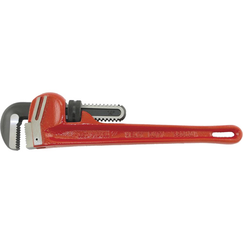 PW-14 Steel Pipe Wrenches - Chrome Molybdenum Jaw, 2-7/16" Jaw Capacity, 14" Long, Chrome Finish O-Max