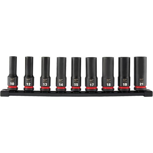 Shockwave Impact Duty Metric 6 Point Socket Set, 9 Pcs, Impact, 1/2" Drive Size, Deep O-Max