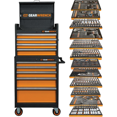 Rangement & jeu d'outils pour m&eacute;canicien, 791 morceaux O-Max