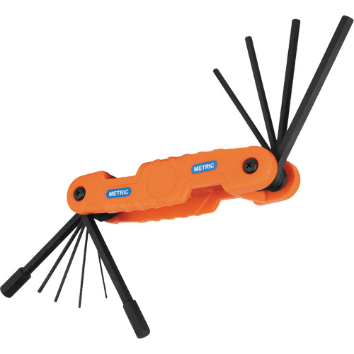 Pro Folding Hex Key Set, 10 Pcs., Metric O-Max