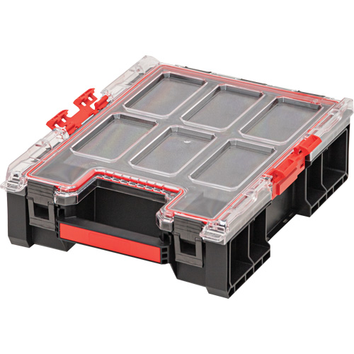 Organisateur moyen haut avec cloisons en mousse &agrave; plusieurs couches Arx, 10-2/5" x 14-3/10" x 4-1/5", Noir O-Max
