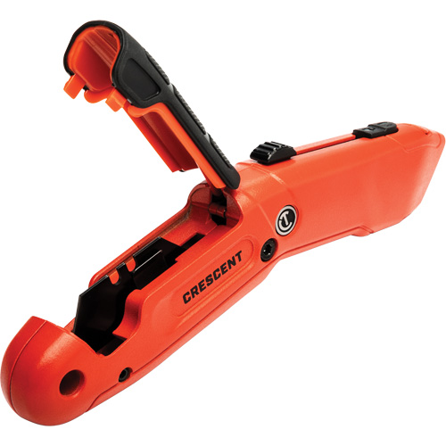 Couteau de s&eacute;curit&eacute; autor&eacute;tractable, 1", Acier, Prise en Aluminium O-Max