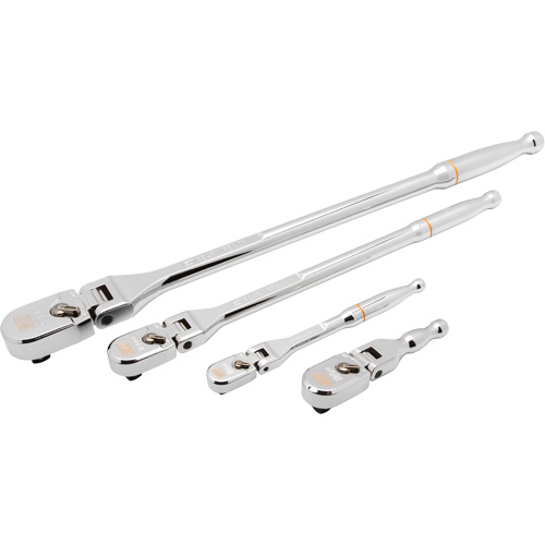 Ensemble de rochet &agrave; t&ecirc;te en goutte et manche enti&egrave;rement poli avec prises 1/4", 3/8" & 1/2" 120XP O-Max