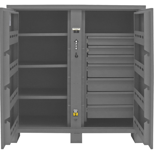 Jobsite Storage Cabinet, Steel, 59 Cubic Feet, Grey O-Max