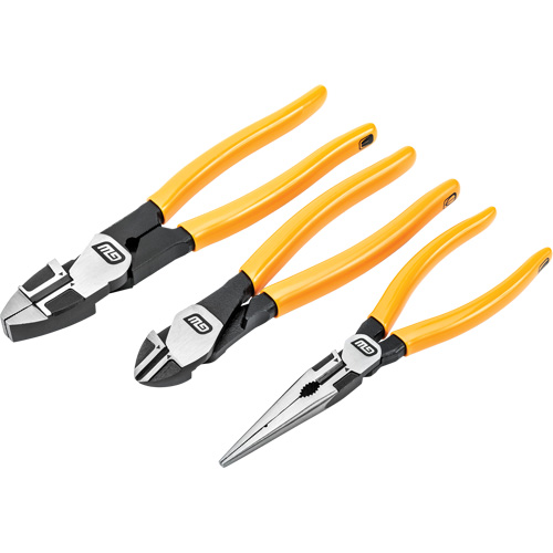 PITBULL Dipped Handle Electrician's Plier Set, 3 Pieces O-Max