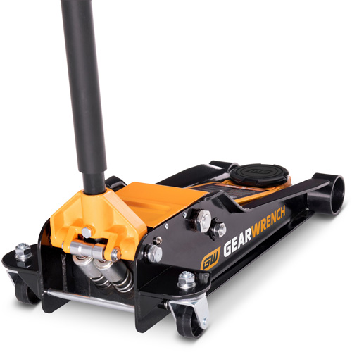 Cric de plancher &agrave; profil bas, 3,5 tonne(s) Capacit&eacute;, 3-3/4" Abaiss&eacute;e, 21-3/4" &eacute;lev&eacute;e, Hydraulique &agrave; main O-Max