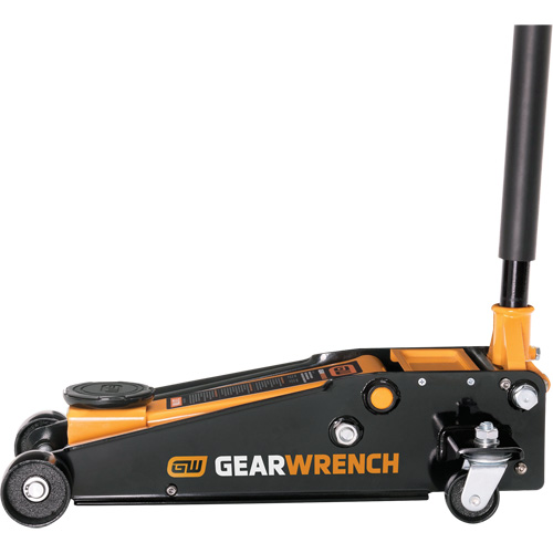 Heavy-Duty Floor Jack, 3 Ton(s) Capacity, 5-1/4" Lowered, 18-1/4" Raised, Manual Hydraulic O-Max