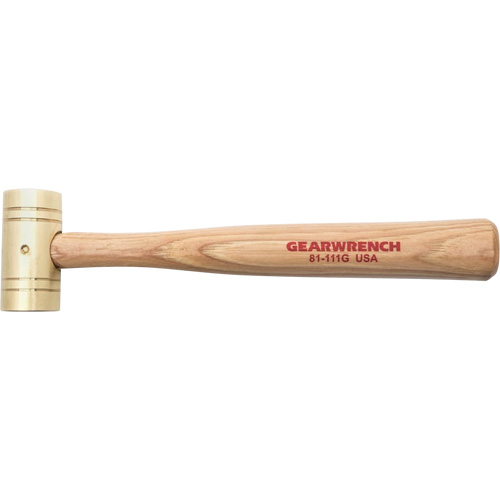 Brass Hammer with Hickory Handle, 1 lbs Head Weight, 11" L O-Max