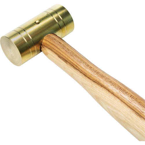 Brass Hammer with Hickory Handle, 1 lbs Head Weight, 11" L O-Max