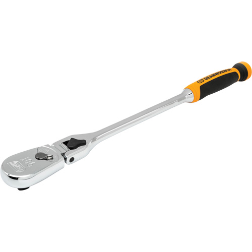 90-Tooth Dual Material Locking Flex Head Teardrop Ratchet O-Max