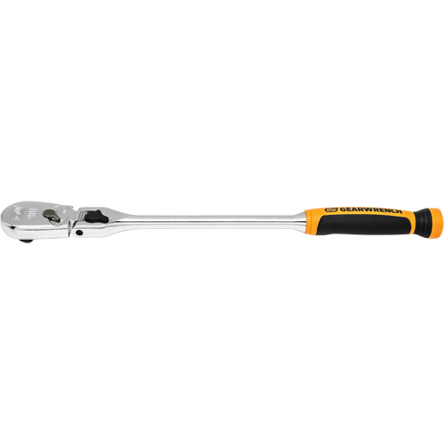 90-Tooth Dual Material Locking Flex Head Teardrop Ratchet O-Max