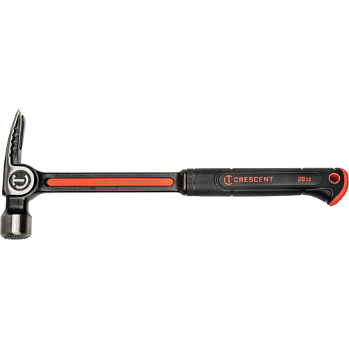 Milled-Face Framing Hammer, 28 oz., Solid Steel Handle, 16" L O-Max