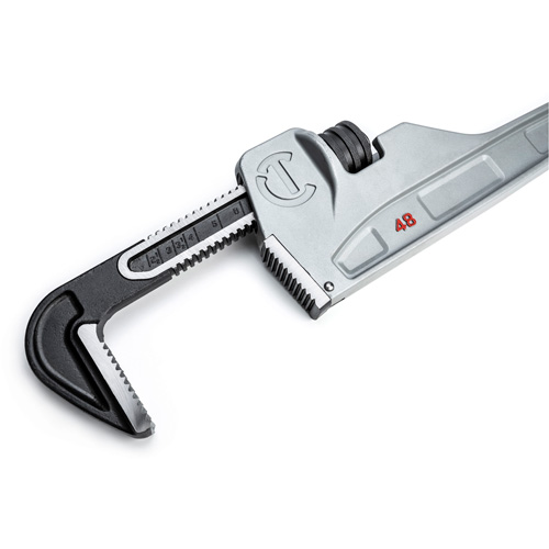 Cl&eacute; &agrave; tuyaux, Cap des m&acirc;choires 6", Longueur 48", Fini Rev&ecirc;tement en poudre, Prise Non-ergonomique O-Max