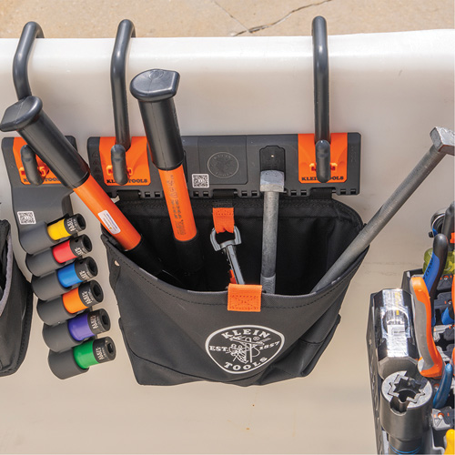 Module de poche pour quincaillerie avec crochet en S Bucket Work Centre, Nylon, 1 pochettes, Noir/Orange O-Max