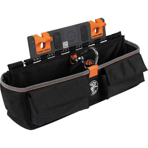 Module pour grande poche avec crochet en S Bucket Work Centre, Nylon, 3 pochettes, Noir/Orange O-Max