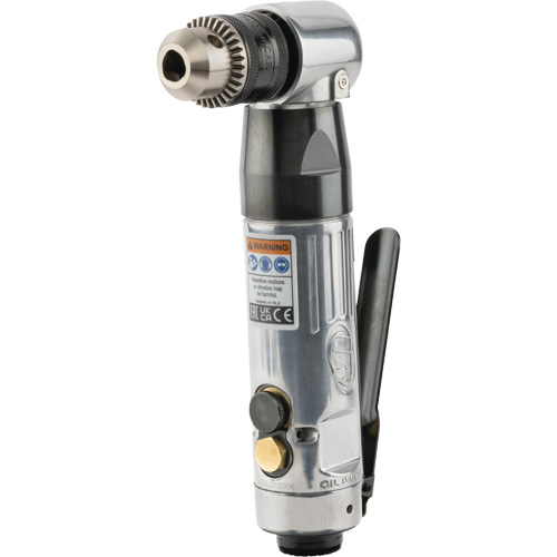 Perceuse pneumatique &agrave; angle, 20,5 pi, cu/min, 1/4" NPT, 98 dBA, 3/8" mandrin, Avec cl&eacute; O-Max