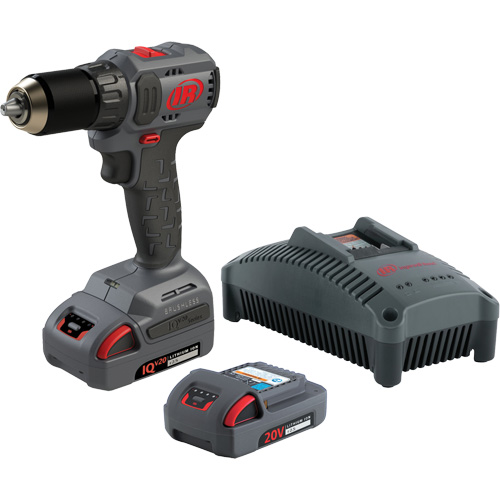 Cordless Compact Drill Driver Kit, Lithium-Ion, 20 V, 1/2" Chuck, 37 ft-lbs Torque O-Max