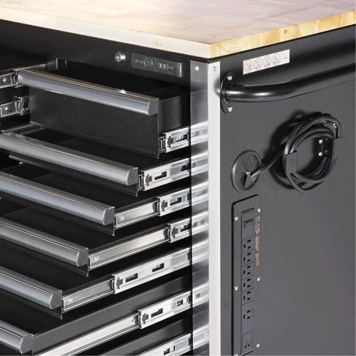 HDRC7220 HD Series Roller Cabinet, 20 Drawers, 72" W x 24" D x 42-3/10" H, Black O-Max