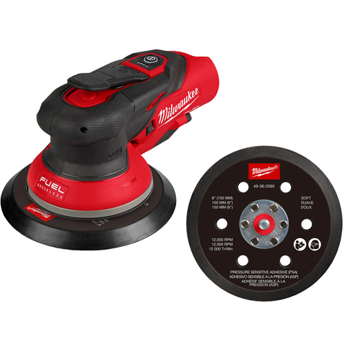 M12 FUEL 6" Random Orbital Sander, 6" Sand Paper, 12 V O-Max
