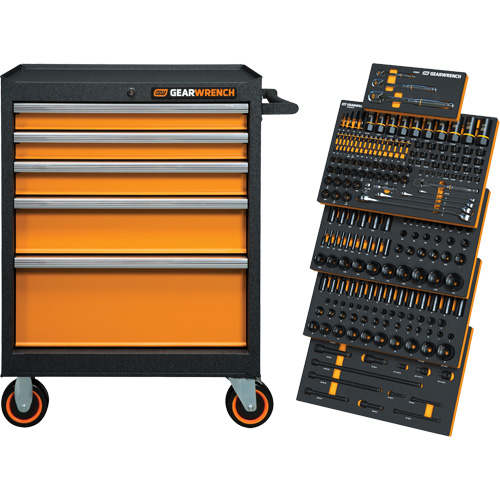 Jeu d'outils de m&eacute;canicien dans des plateaux modulaires en mousse avec conteneur de rangement, 247 morceaux O-Max