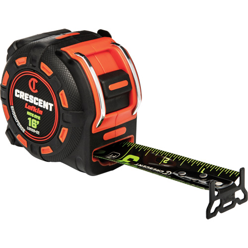 Shockforce NITE EYE Tape Measure, 1-1/4" x 16', SAE Graduations O-Max