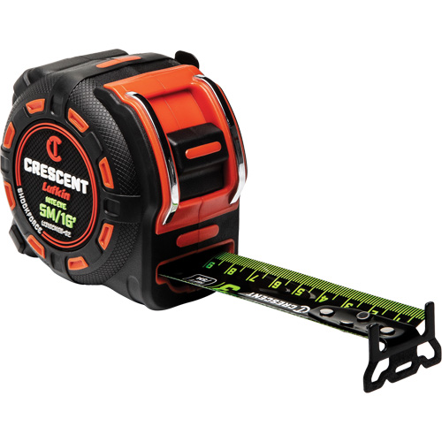 Ruban &agrave; mesurer Shockforce NITE EYE, 1-1/4" x 16'/5 m, Marques de goujon M&eacute;trique/SAE O-Max