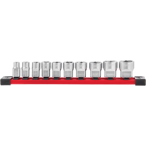 SAE Sockets with Four Flat Sides, 10 Pcs, 3/8" Drive Size O-Max