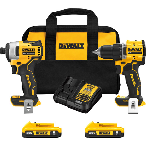 ATOMIC Brushless Compact Drill/Driver & Impact Driver Combo Kit, Lithium-Ion, 20 V O-Max